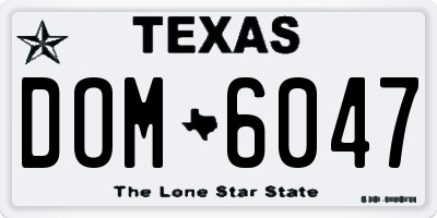 TX license plate DOM6047
