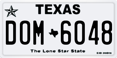 TX license plate DOM6048