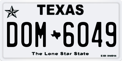 TX license plate DOM6049