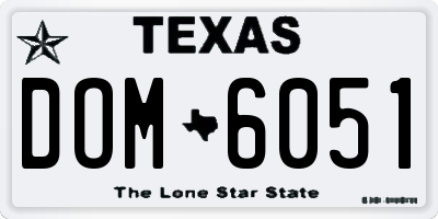 TX license plate DOM6051
