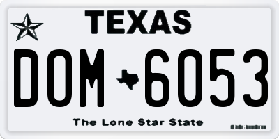 TX license plate DOM6053