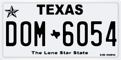 TX license plate DOM6054