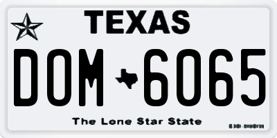 TX license plate DOM6065