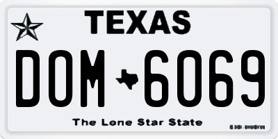 TX license plate DOM6069