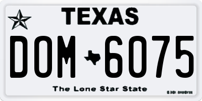 TX license plate DOM6075