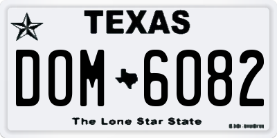 TX license plate DOM6082