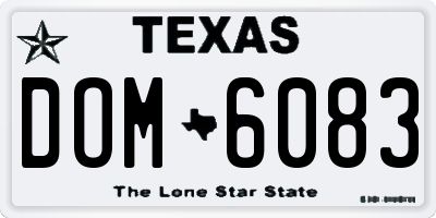 TX license plate DOM6083