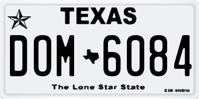 TX license plate DOM6084