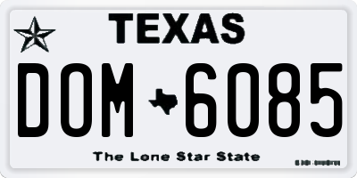 TX license plate DOM6085
