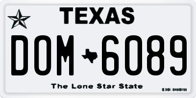 TX license plate DOM6089