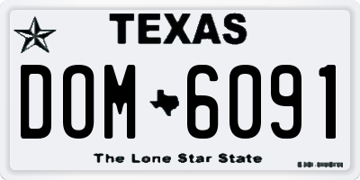 TX license plate DOM6091
