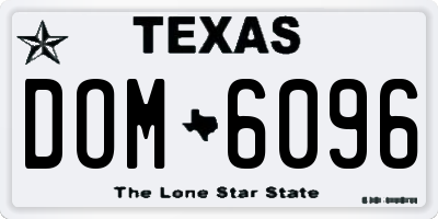 TX license plate DOM6096