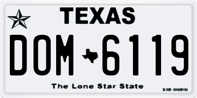 TX license plate DOM6119