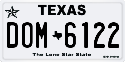 TX license plate DOM6122