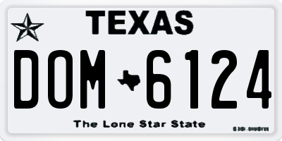 TX license plate DOM6124