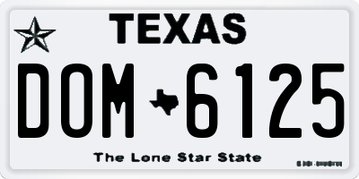 TX license plate DOM6125