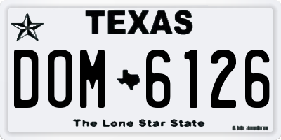 TX license plate DOM6126