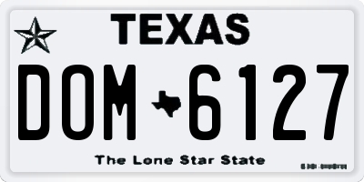 TX license plate DOM6127