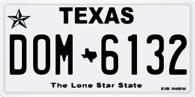 TX license plate DOM6132