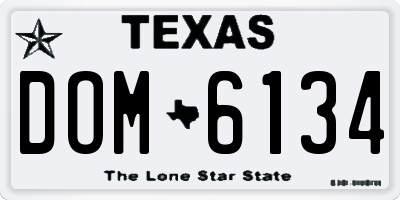 TX license plate DOM6134