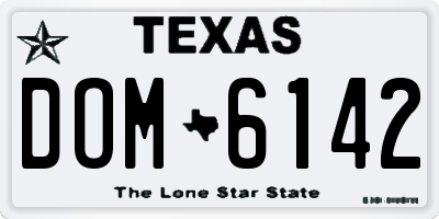 TX license plate DOM6142
