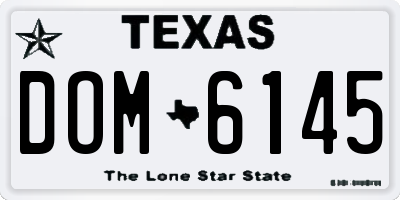 TX license plate DOM6145