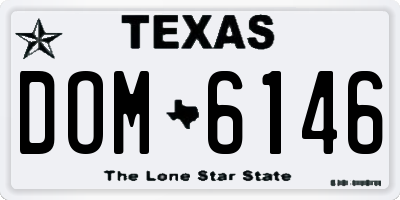 TX license plate DOM6146