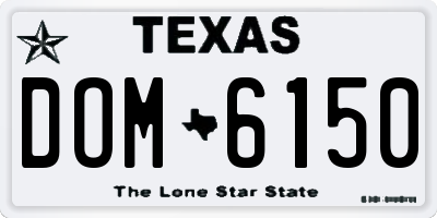 TX license plate DOM6150