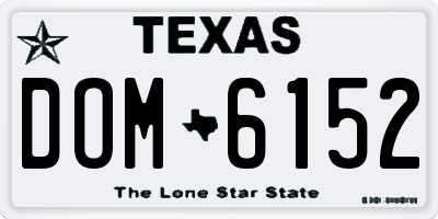 TX license plate DOM6152