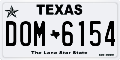 TX license plate DOM6154