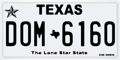 TX license plate DOM6160