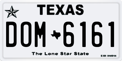 TX license plate DOM6161
