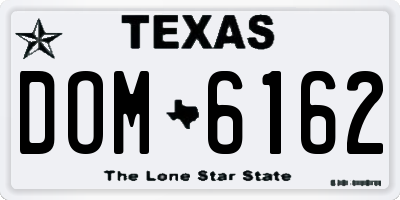 TX license plate DOM6162