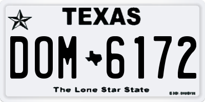 TX license plate DOM6172
