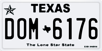 TX license plate DOM6176