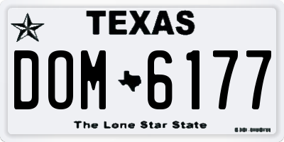 TX license plate DOM6177