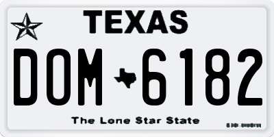 TX license plate DOM6182
