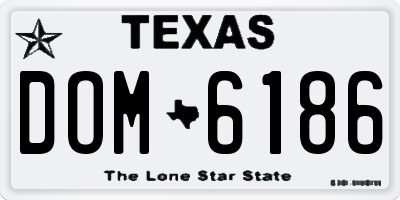 TX license plate DOM6186