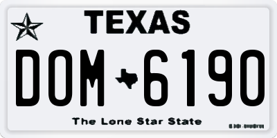 TX license plate DOM6190