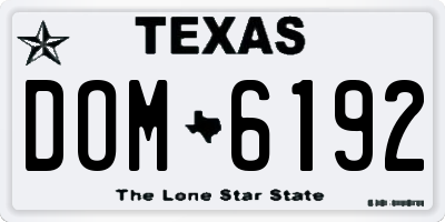 TX license plate DOM6192