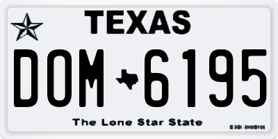 TX license plate DOM6195