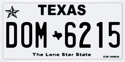 TX license plate DOM6215