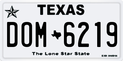 TX license plate DOM6219