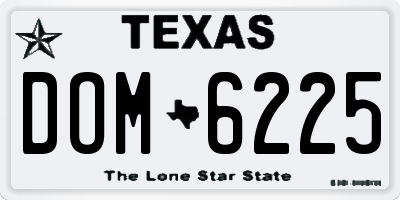 TX license plate DOM6225
