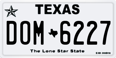 TX license plate DOM6227