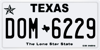 TX license plate DOM6229