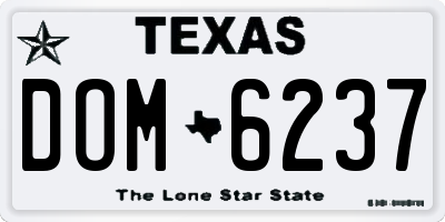 TX license plate DOM6237