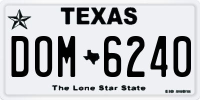 TX license plate DOM6240
