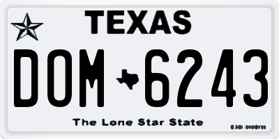 TX license plate DOM6243