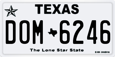 TX license plate DOM6246